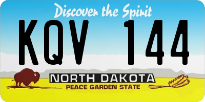 ND license plate KQV144
