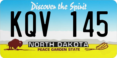 ND license plate KQV145