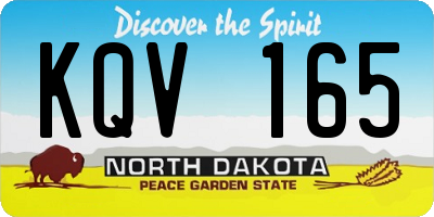 ND license plate KQV165