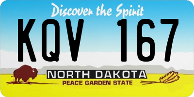 ND license plate KQV167