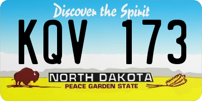 ND license plate KQV173