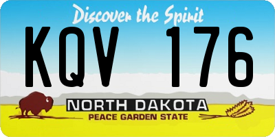 ND license plate KQV176