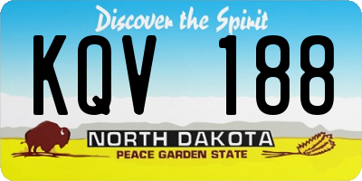 ND license plate KQV188