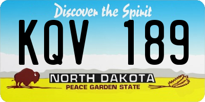 ND license plate KQV189
