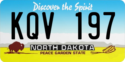 ND license plate KQV197