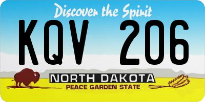 ND license plate KQV206