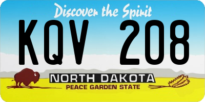 ND license plate KQV208