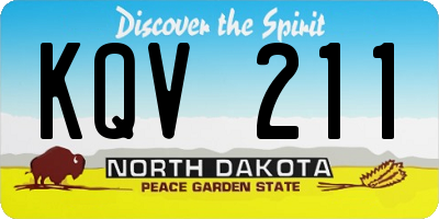 ND license plate KQV211