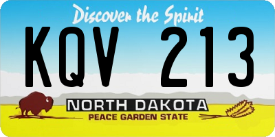 ND license plate KQV213
