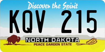 ND license plate KQV215