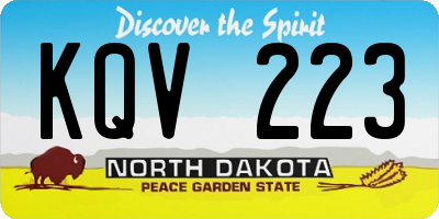 ND license plate KQV223