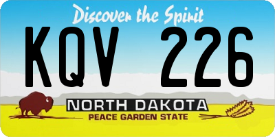 ND license plate KQV226