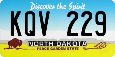 ND license plate KQV229