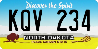 ND license plate KQV234