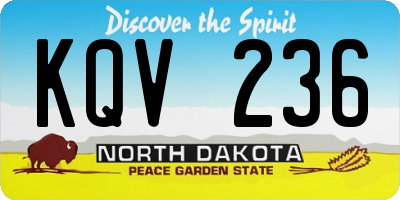 ND license plate KQV236