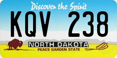 ND license plate KQV238