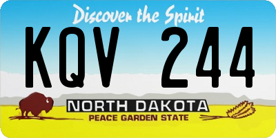 ND license plate KQV244