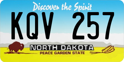 ND license plate KQV257