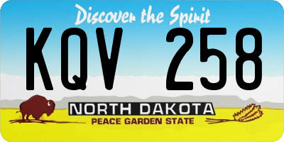 ND license plate KQV258