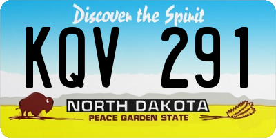 ND license plate KQV291