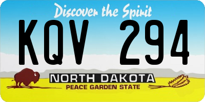 ND license plate KQV294