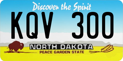 ND license plate KQV300