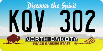 ND license plate KQV302