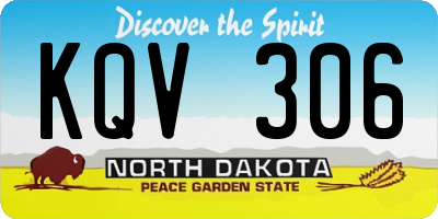 ND license plate KQV306