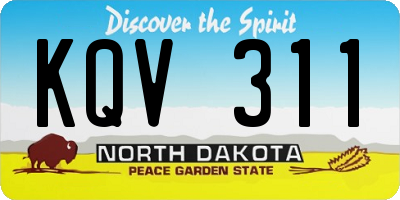 ND license plate KQV311
