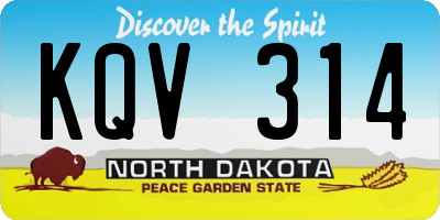 ND license plate KQV314