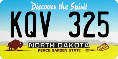 ND license plate KQV325