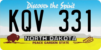 ND license plate KQV331