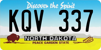 ND license plate KQV337