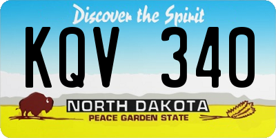 ND license plate KQV340