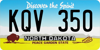 ND license plate KQV350