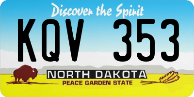 ND license plate KQV353