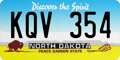 ND license plate KQV354
