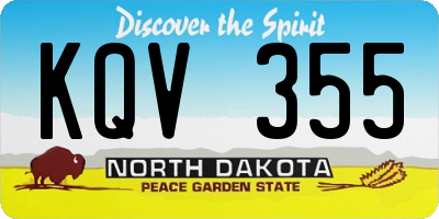 ND license plate KQV355
