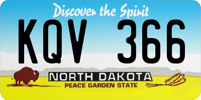 ND license plate KQV366