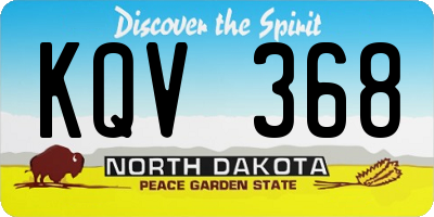 ND license plate KQV368