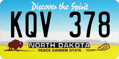 ND license plate KQV378