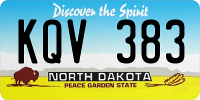 ND license plate KQV383