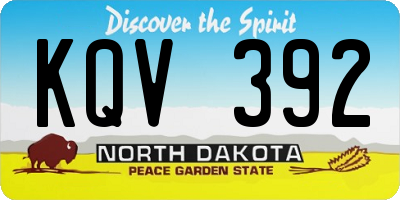 ND license plate KQV392