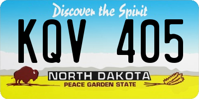 ND license plate KQV405