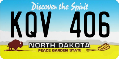 ND license plate KQV406