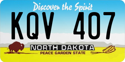 ND license plate KQV407