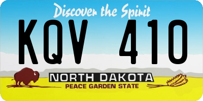 ND license plate KQV410