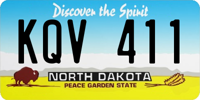 ND license plate KQV411