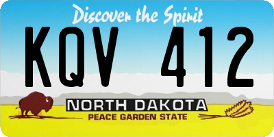 ND license plate KQV412