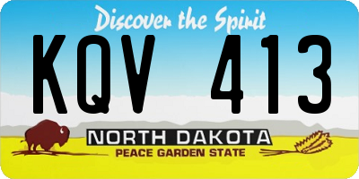 ND license plate KQV413